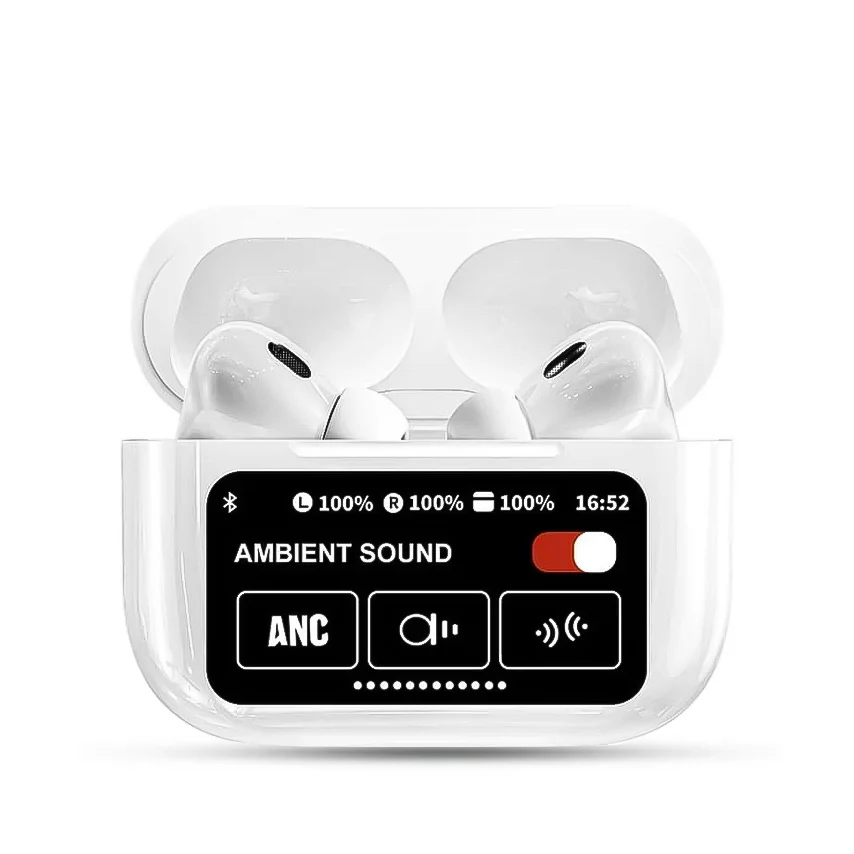 White A9 Pro ANC AirPods with Screen | Bluetooth 5.4